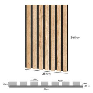 Akustický panel Dub dýha 28x260 cm lamely na filcu