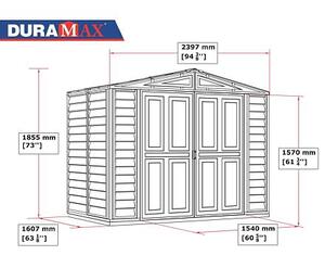 Zahradní domek Duramax DuraMate 3,9 m² + podlahová konstrukce (model 00184 8x6´)