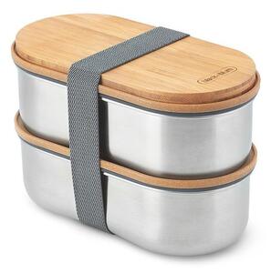 Dělený svačinový box 2 ks Bento – Black + Blum