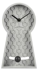 Stolní hodiny Honeycomb Kyvadlo 25 cm šedá Karlsson (barva-šedá)