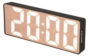 Budík Zrcadlo LED ploché 16 cm černá Karlsson (Barva-černá)