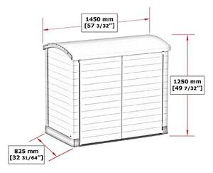 Plastový úložný box StoreAway ARC145 x 125 x 82,5 cm, 1200 l - šedý DURAMAX 86633