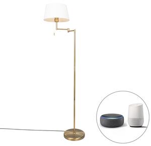 Chytrá klasická stojací lampa bronzová s bílou vč. WiFi A60 - Ladas Fix