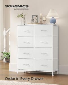 SONGMICS Komoda 8 látkových zásuvek 77 x 95 x 30 cm bílá