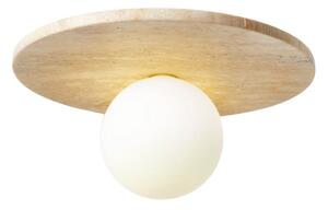 Béžové kamenné stropní svítidlo se skleněným stínidlem ø 12 cm Hilde – Opviq lights