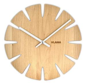 VLAHA Přírodní bukové hodiny vyrobené v Čechách se stříbrnými ručkami ⌀32,5cm s vůní dřeva VCT1010 (hodiny s vůní bukového dřeva a certifikátem pravosti a datem výroby)