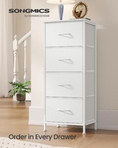 SONGMICS Komoda 4 látkové zásuvky 40 x 95 x 30 cm bílá