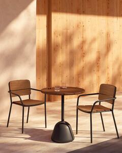 Zahradní stolek aura Ø 70 cm ořech/černý