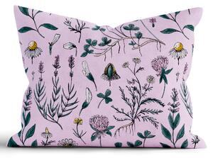 MK Lůžkoviny Bavlněný povlak na polštář Renforcé 70 x 90 cm - Herbář starorůžový