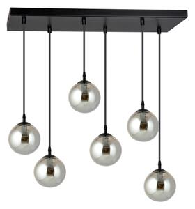 Lustr na lanku COSMO 6xE14/10W/230V černá/šedá