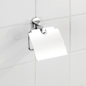 WENKO Držák WC papíru BEZ VRTÁNÍ PowerLoc RICO kovově lesklý 14x14x7 cm