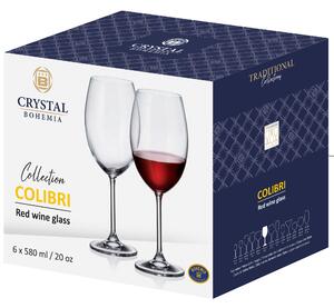 Crystal Bohemia Sklenice na víno COLIBRI 580 ml, 6 ks