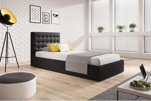 Čalouněná postel VERO rozměr 80x200 cm - Eko-kůže Černá