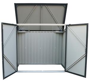 Úložný box na popelnice 1477 l,154,2 x 96 x 130,5 cm, kovový, antracit DURAMAX 74051