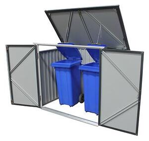 Úložný box na popelnice 1477 l,154,2 x 96 x 130,5 cm, kovový, antracit DURAMAX 74051