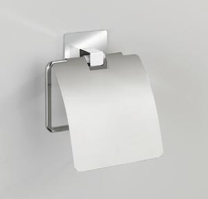 WENKO Držák WC papíru BEZ VRTÁNÍ TurboLoc QUADRO kovově lesklý 17x13x4 cm