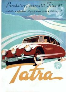 Tatra 87 -160km/hod - ceduľa 29cm x 20cm Plechová tabuľa