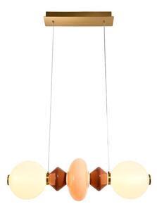 LED Lustr na lanku FLORES LED/15W/230V zlatá/oranžová/hnědá