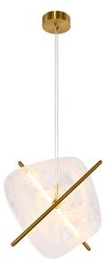 LED Lustr na lanku RELAX LED/15W/230V zlatá/bílá