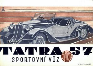 Tatra 57 - Sportovní vuz - ceduľa 29cm x 20cm Plechová tabuľa