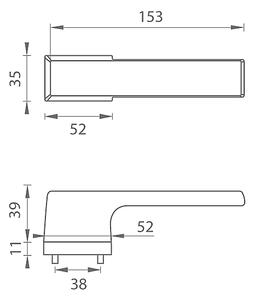 Dveřní kování MP TI - MELODY - RT 3099RT (WS - Bílá matná), klika-klika, Bez spodní rozety, MP WS (bílá mat)
