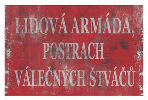 Lidová armáda postrach válečných štváču - ceduľa 30cm x 20cm Plechová tabuľa