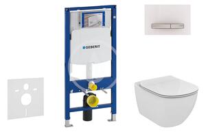 Geberit - Set předstěnové instalace, klozetu a sedátka Ideal Standard Tesi, tlačítka Sigma50, Aquablade, SoftClose, alpská bílá