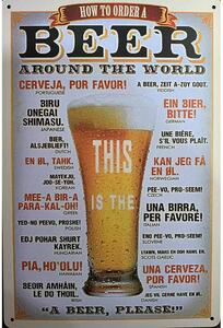 Ceduľa Beer Around The World Vintage style 30cm x 20cm Plechová tabuľa