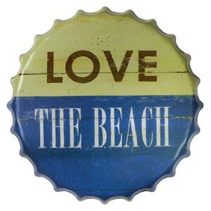 Ceduľa vrchnák Love The Beach 35x35cm