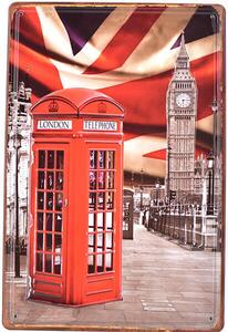 Ceduľa Londín Vintage style 30cm x 20cm Plechová tabuľa