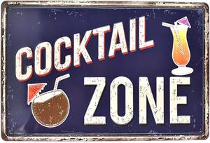 Ceduľa Cocktail Zone Vintage style 30cm x 20cm Plechová tabuľa