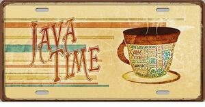 Ceduľa Java Time 30,5cm x 15,5cm Plechová tabuľa