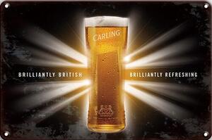 Ceduľa Carling Britisch Beer 30cm x 20cm Plechová tabuľa