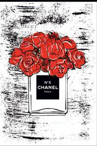 Ceduľa Chanel Rose Vintage style 30cm x 20cm Plechová tabuľa