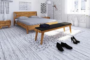 Lavice z dubového dřeva s šedým sedákem Retro - The Beds