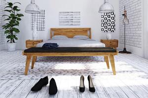 Lavice z dubového dřeva s šedým sedákem Retro - The Beds