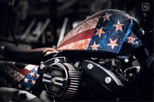 Ceduľa USA Flag Motorbike style 30cm x 20cm Plechová tabuľa
