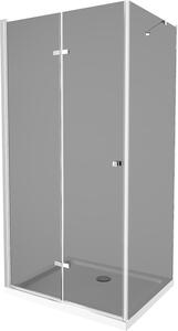 Mexen Lima sprchový kout, dveře skládací 80 x 70 cm, grafit, chrom + vanička Flat, bílá - 856-080-070-01-40-4010