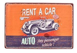 Ceduľa Rent a Car Vintage style 30cm x 20cm Plechová tabuľa