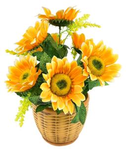 Slunečnice v květináči 26×25 cm