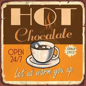Ceduľa Hot Chocolate 30x30 cm Plechová tabuľa
