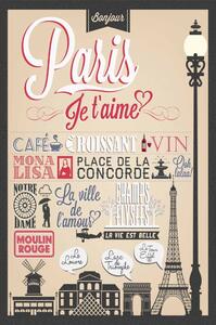Ceduľa Paris - Pariž Vintage style 30cm x 20cm Plechová tabuľa