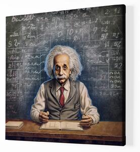 Obraz na plátně - Albert Einstein popsaná tabule FeelHappy.cz Velikost obrazu: 40 x 40 cm