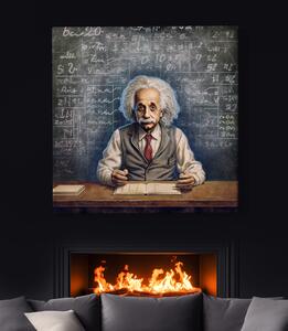 Obraz na plátně - Albert Einstein popsaná tabule FeelHappy.cz Velikost obrazu: 40 x 40 cm