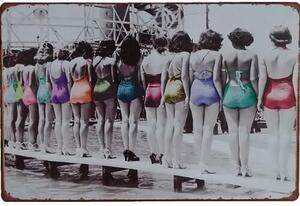 Ceduľa Sexi ženy plavky retro 30cm x 20cm Plechová tabuľa