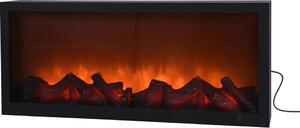Vilde elektrický krb | krbový oheň s LED efektem plamene elektrický černý kovový kryt 57x25 cm