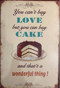 Ceduľa Love Cake 30cm x 20cm Plechová tabuľa
