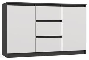 TP Living Komoda Malwa 2D3S 120 cm antracit/bílá