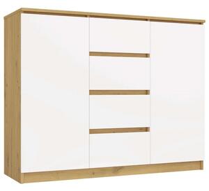 TP Living Komoda Malwa 2D4S 120 cm dub artisan/bílá