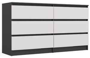 TP Living Komoda Malwa M6 140 cm antracit/bílá